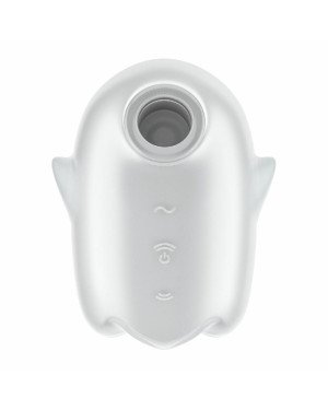 Вакуумний кліторальний стимулятор із вібрацією Satisfyer Glowing Ghost White