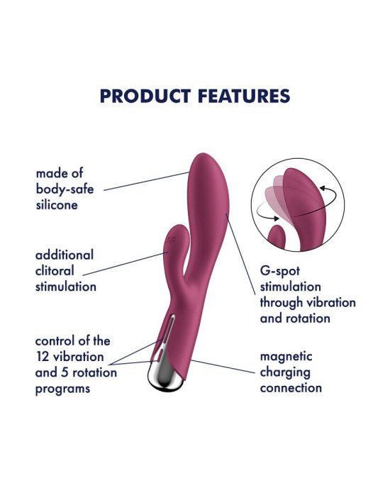 Вібратор-кролик Satisfyer Spinning Rabbit 1 Red Вібратор-кролик Satisfyer Spinning Rabbit 1 Red