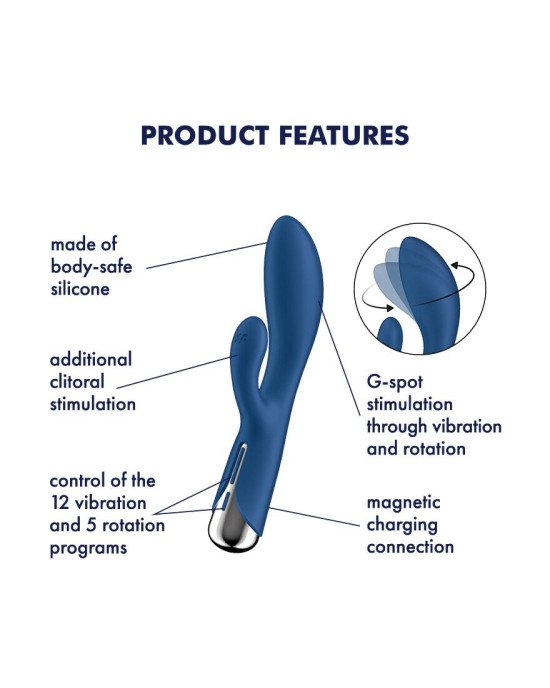 Вібратор-кролик Satisfyer Spinning Rabbit 1 Blue Вібратор-кролик Satisfyer Spinning Rabbit 1 Blue