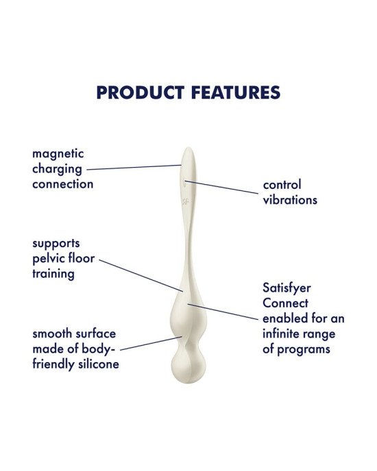 Вагінальні кульки з вібрацією Satisfyer Love Birds 1 Connect App White