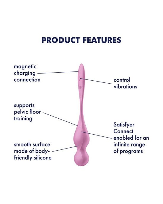Вагінальні кульки з вібрацією Satisfyer Love Birds 1 Connect App Pink