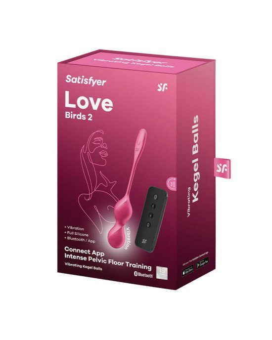 Вагінальні кульки з вібрацією Satisfyer Love Birds 2 Connect App Red