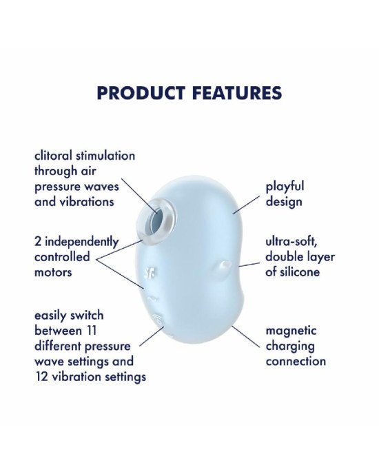 Вакуумний кліторальний стимулятор із вібрацією Satisfyer Cutie Ghost Blue Вакуумний кліторальний стимулятор із вібрацією Satisfyer Cutie Ghost Blue