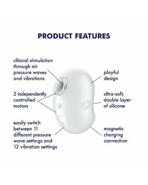 Вакуумний кліторальний стимулятор із вібрацією Satisfyer Cutie Ghost White
