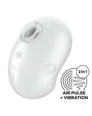 Вакуумний кліторальний стимулятор із вібрацією Satisfyer Cutie Ghost White