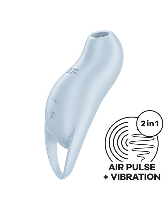 Вакуумний кліторальний стимулятор із вібрацією Satisfyer Pocket Pro 1 Blue Вакуумний кліторальний стимулятор із вібрацією Satisfyer Pocket Pro 1 Blue