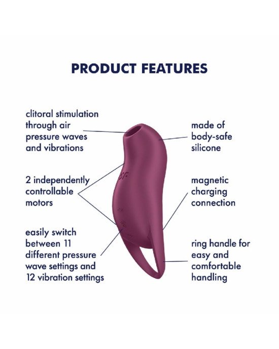 Вакуумний кліторальний стимулятор із вібрацією Satisfyer Pocket Pro 1 Purple Вакуумний кліторальний стимулятор із вібрацією Satisfyer Pocket Pro 1 Purple