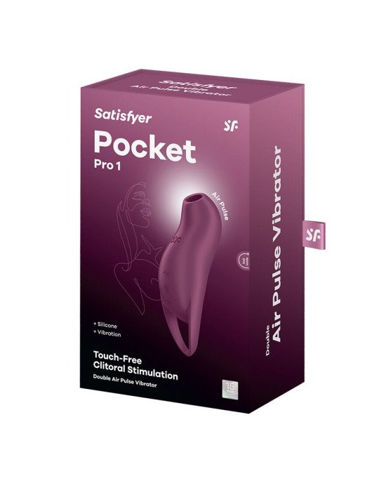 Вакуумний кліторальний стимулятор із вібрацією Satisfyer Pocket Pro 1 Purple Вакуумний кліторальний стимулятор із вібрацією Satisfyer Pocket Pro 1 Purple