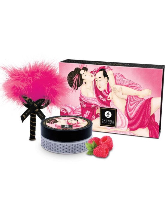 Смачна пудра для оральних пестощів Shunga Body Powder – Raspberry feeling (75 гр)