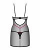 Пеньюар Obsessive Novenes chemise & thong XS/S Пеньюар Obsessive Novenes chemise & thong XS/S