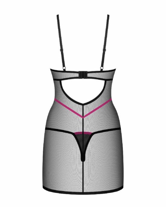 Пеньюар Obsessive Novenes chemise & thong XL/2XL Пеньюар Obsessive Novenes chemise & thong XL/2XL