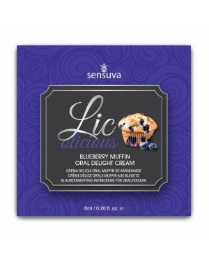 Пробник гелю для мінету Sensuva Lic-o-licious Blueberry Muffin (6 мл), оліїстий, без цукру Пробник гелю для мінету Sensuva Lic-o-licious Blueberry Muffin (6 мл), оліїстий, без цукру