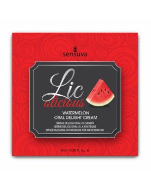Пробник гелю для мінету Sensuva Lic-o-licious Watermelon (6 мл), оліїстий, без цукру Пробник гелю для мінету Sensuva Lic-o-licious Watermelon (6 мл), оліїстий, без цукру