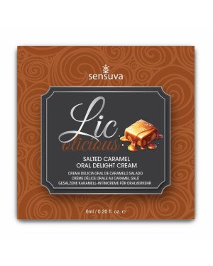 Пробник геля для мінету Sensuva Lic-o-licious Salted Caramel (6 мл), оліїстий, без цукру Пробник геля для мінету Sensuva Lic-o-licious Salted Caramel (6 мл), оліїстий, без цукру