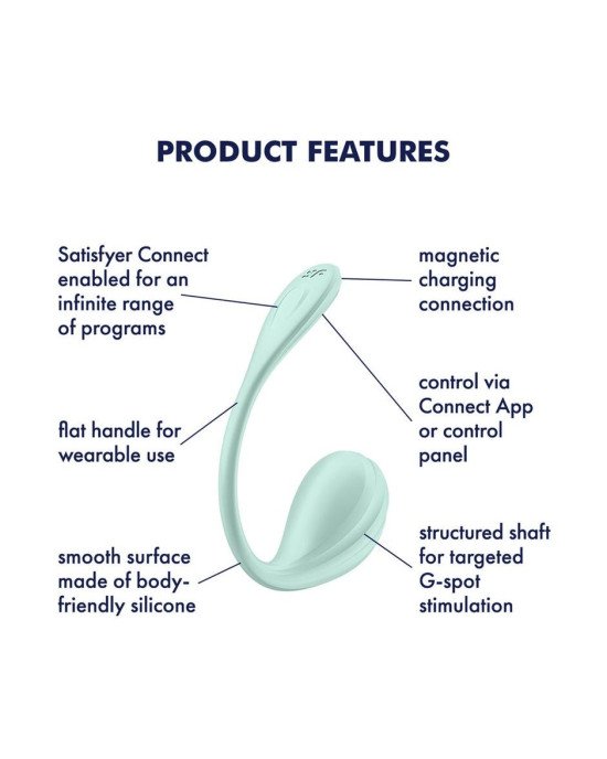 Віброяйце Satisfyer Smooth Petal Connect App Mint Віброяйце Satisfyer Smooth Petal Connect App Mint