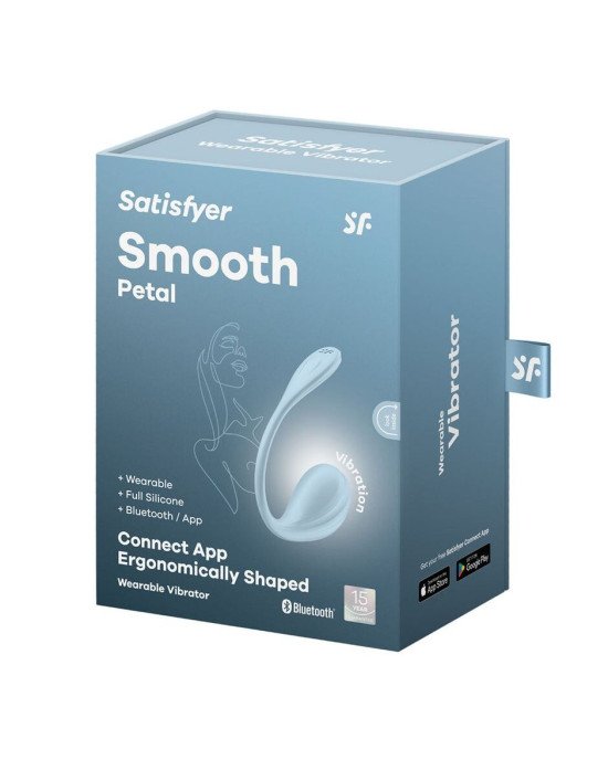 Віброяйце Satisfyer Smooth Petal Connect App Light Blue Віброяйце Satisfyer Smooth Petal Connect App Light Blue