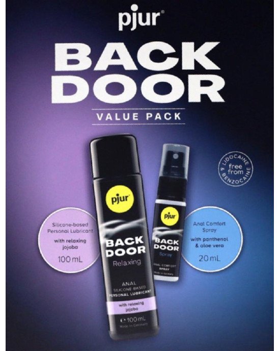 Подарунковий набор pjur BACK DOOR Value Pack: силіконова змазка 100 мл та розслаблювальний спрей 20 Подарунковий набор pjur BACK DOOR Value Pack: силіконова змазка 100 мл та розслаблювальний спрей 20