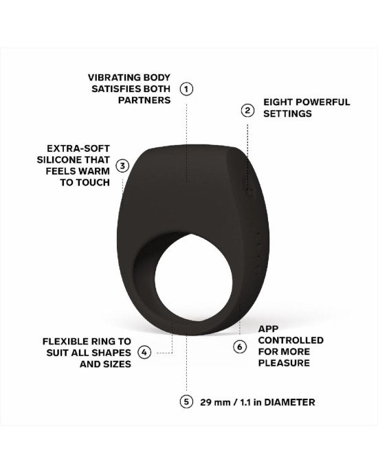 Ерекційне кільце з вібрацією LELO Tor 3 Black