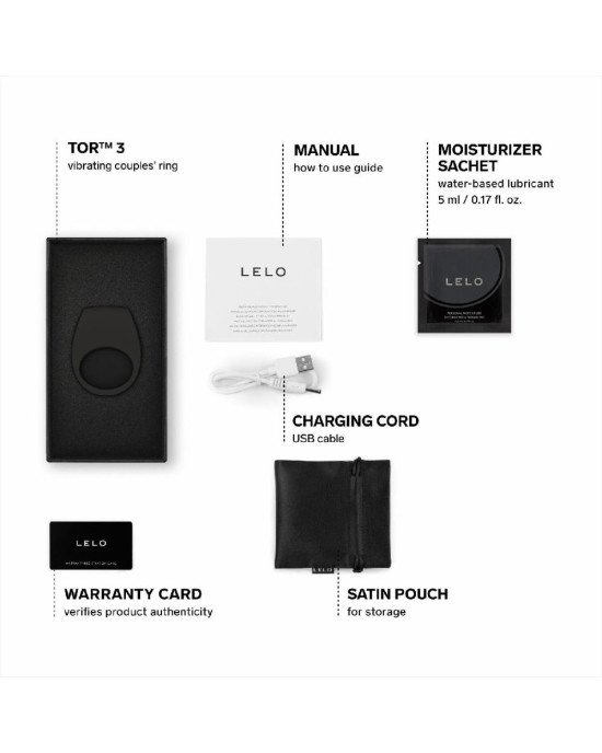 Ерекційне кільце з вібрацією LELO Tor 3 Black