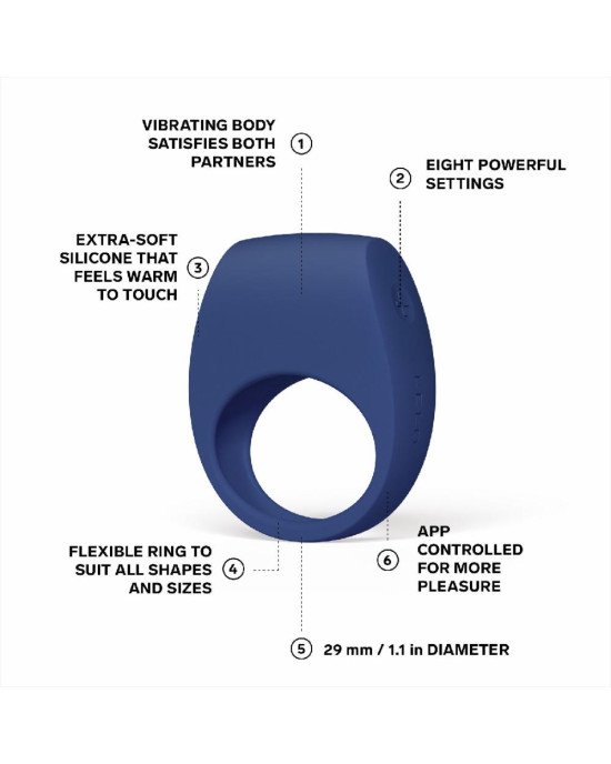 Ерекційне кільце з вібрацією LELO Tor 3 Base Blue Ерекційне кільце з вібрацією LELO Tor 3 Base Blue