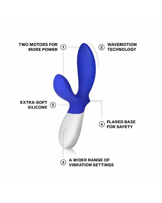 Масажер простати LELO Loki Wave Federal Blue, 2 мотори, манливий рух + стимуляція промежини Масажер простати LELO Loki Wave Federal Blue, 2 мотори, манливий рух + стимуляція промежини