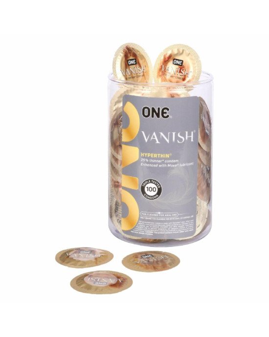 Набір презервативів ONE Vanish Hyperthin 100 шт, мегапак тюб