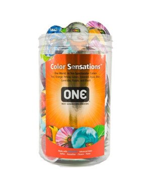 Набір презервативів ONE Color Sensations 100 шт, мегапак тюб