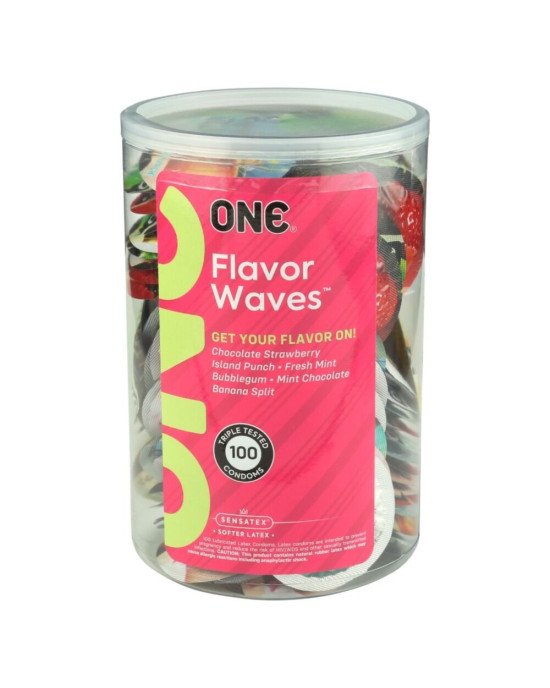 Набір презервативів ONE FlavorWaves 100 шт, мегапак тюб Набір презервативів ONE FlavorWaves 100 шт, мегапак тюб