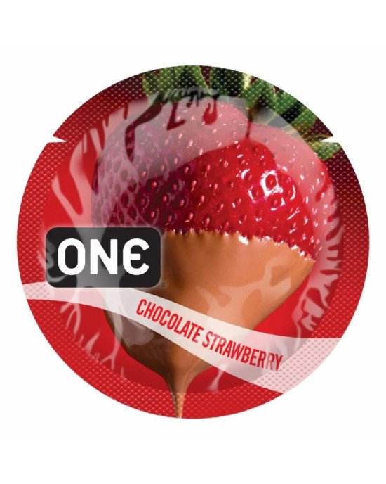 Презерватив ONE FlavorWaves 1 шт зі смаком Chocolate Strawberry Презерватив ONE FlavorWaves 1 шт зі смаком Chocolate Strawberry