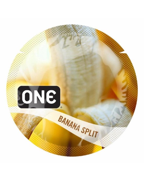 Презерватив ONE FlavorWaves 1 шт зі смаком Banana Split Презерватив ONE FlavorWaves 1 шт зі смаком Banana Split