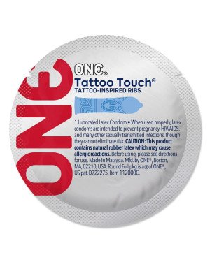 Презерватив ONE Tattoo Touch Blue 1 шт