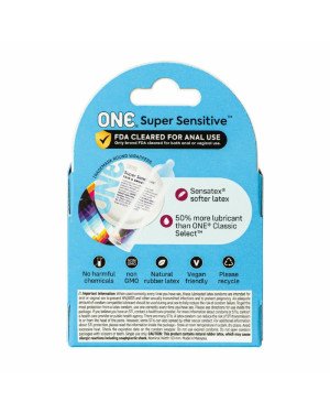 Презервативи ONE Super Sensitive 3 шт, картонна коробка Презервативи ONE Super Sensitive 3 шт, картонна коробка