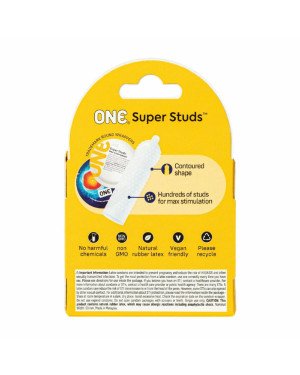 Презервативи ONE Super Studs 3 шт, картонна коробка Презервативи ONE Super Studs 3 шт, картонна коробка