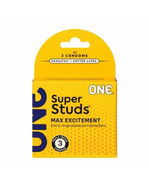 Презервативи ONE Super Studs 3 шт, картонна коробка