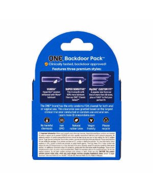 Презервативи ONE Backdoor 3 шт, картонна коробка