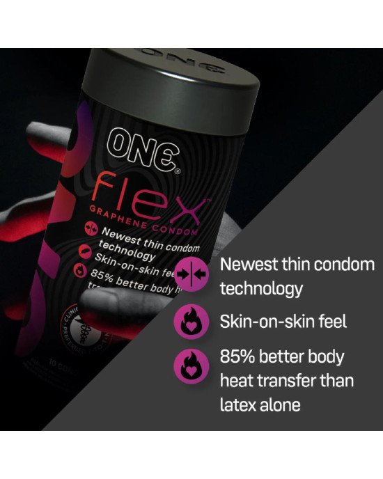 Презервативи ONE Flex Graphene Condom 10 шт, подарункова упаковка тюб Презервативи ONE Flex Graphene Condom 10 шт, подарункова упаковка тюб