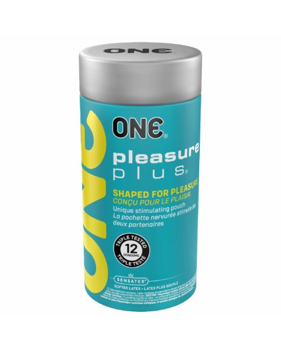 Презервативи ONE Pleasure Plus 12 шт, подарункова упаковка тюб Презервативи ONE Pleasure Plus 12 шт, подарункова упаковка тюб