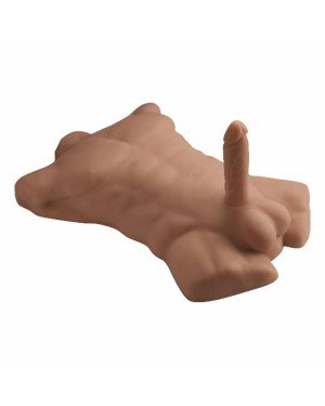 Торс з фалоімітатором на присосці SilexD Apollo L Male Torso Caramel