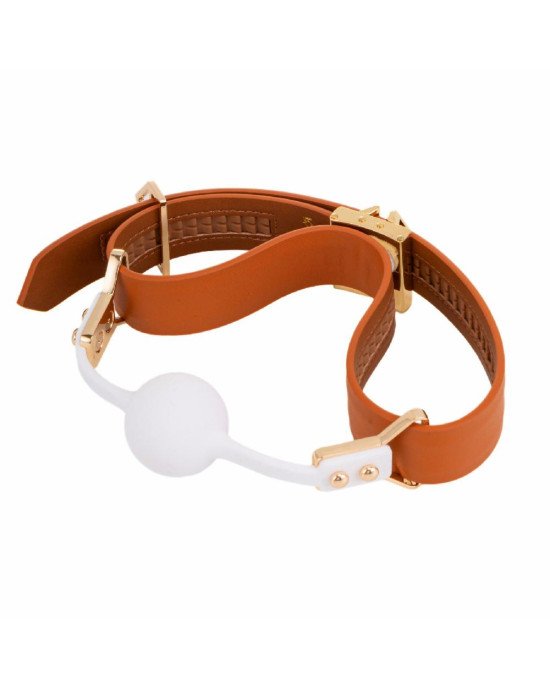 Шкіряний кляп з 2-ма насадками LOCKINK Ball-Gag & Gag-bite Set - Brown Шкіряний кляп з 2-ма насадками LOCKINK Ball-Gag & Gag-bite Set - Brown