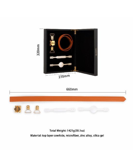 Шкіряний кляп з 2-ма насадками LOCKINK Ball-Gag & Gag-bite Set - Brown Шкіряний кляп з 2-ма насадками LOCKINK Ball-Gag & Gag-bite Set - Brown