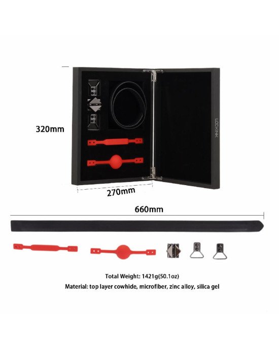 Шкіряний кляп з 2-ма насадками LOCKINK Ball-Gag & Gag-bite Set - Black Шкіряний кляп з 2-ма насадками LOCKINK Ball-Gag & Gag-bite Set - Black