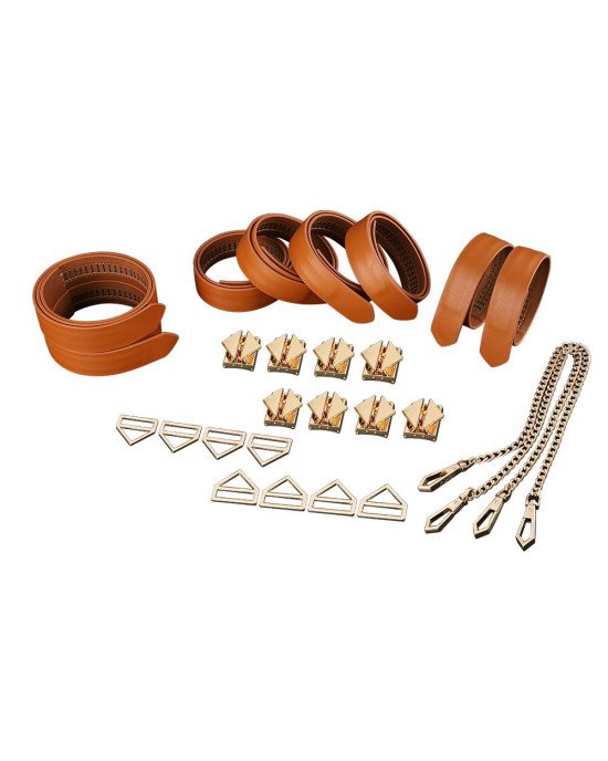 Набір із 8 ременів для зв'язування LOCKINK 8-Bondage-Straps Restraint Set - Brown Набір із 8 ременів для зв'язування LOCKINK 8-Bondage-Straps Restraint Set - Brown