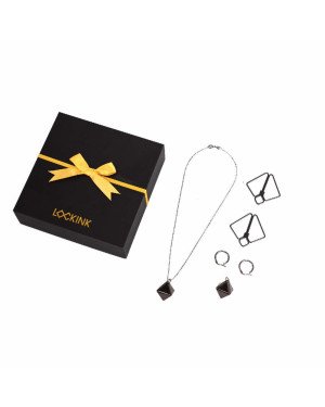 Затискачі для сосків з важкою підвіскою LOCKINK Nipple Clamps with Heavy Pendant - Grey