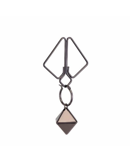 Затискачі для сосків з важкою підвіскою LOCKINK Nipple Clamps with Heavy Pendant - Grey
