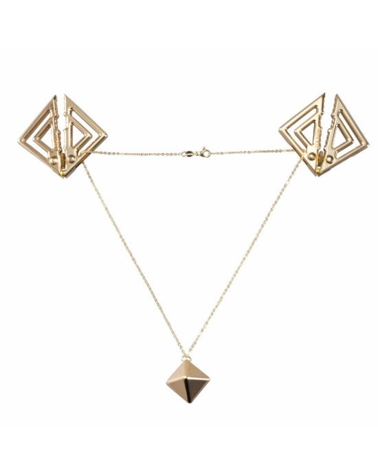 Затискачі для сосків з важкою підвіскою LOCKINK Adjustable Nipple Clamps with Heavy Pendant - Golden Затискачі для сосків з важкою підвіскою LOCKINK Adjustable Nipple Clamps with Heavy Pendant - Golden