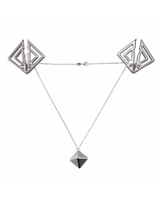 Затискачі для сосків з важкою підвіскою LOCKINK Adjustable Nipple Clamps with Heavy Pendant - Grey Затискачі для сосків з важкою підвіскою LOCKINK Adjustable Nipple Clamps with Heavy Pendant - Grey