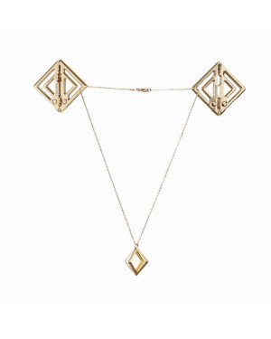 Затискачі для сосків з легкої підвіскою LOCKINK Adjustable Nipple Clamps with Light Pendant - Golden