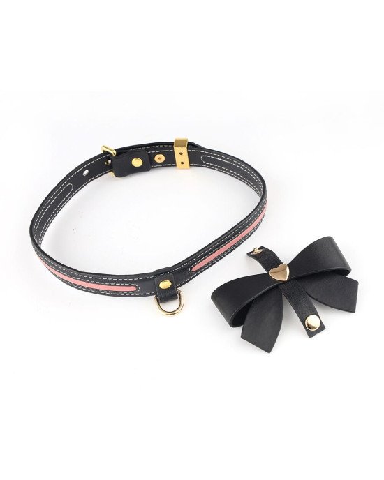 Повідець LOCKINK SEVANDA Love Heart Butterfly Leather Collar Set - Black Повідець LOCKINK SEVANDA Love Heart Butterfly Leather Collar Set - Black