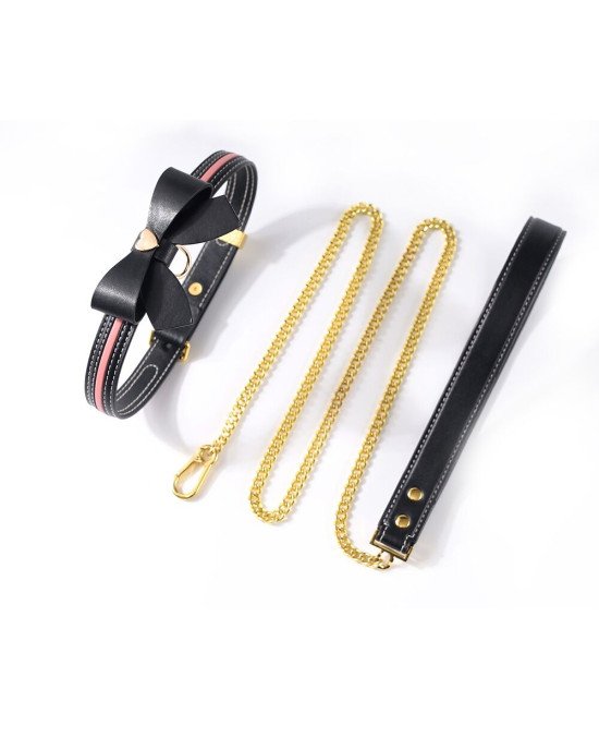 Повідець LOCKINK SEVANDA Love Heart Butterfly Leather Collar Set - Black Повідець LOCKINK SEVANDA Love Heart Butterfly Leather Collar Set - Black
