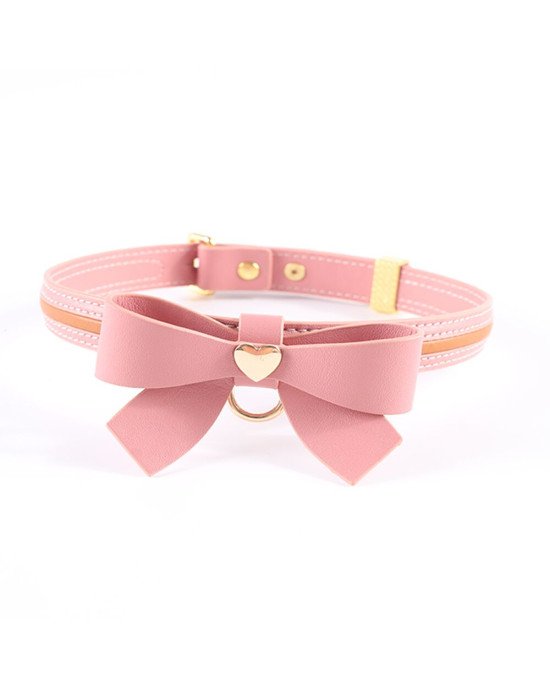 Повідець LOCKINK SEVANDA Love Heart Butterfly Leather Collar Set - Pink Повідець LOCKINK SEVANDA Love Heart Butterfly Leather Collar Set - Pink